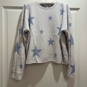Splendid Cream and Blue Star Sweater